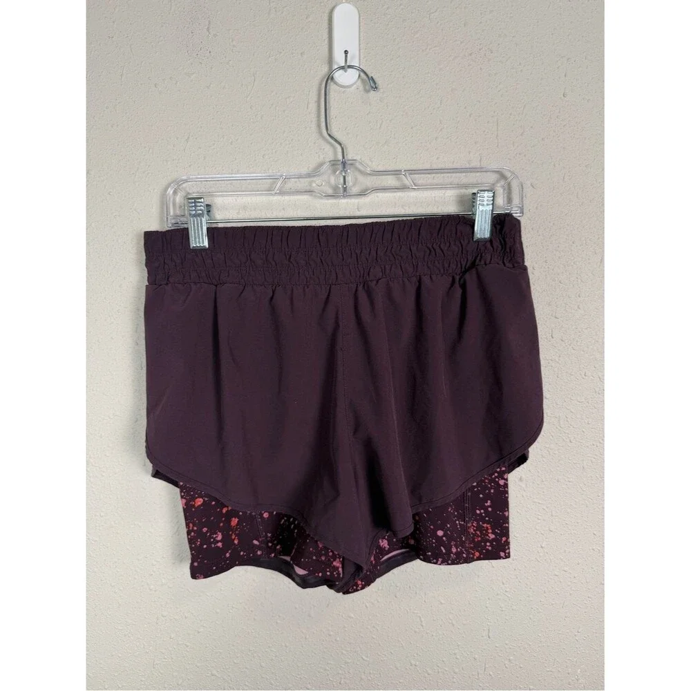 Athleta HIIT It 2-in-1 Shorts Medium Purple Athletic Running Workout Lined